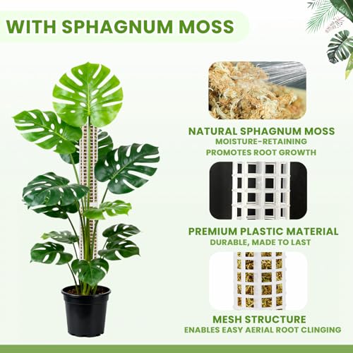 NZNDB Moss Pole Monstera Plant Support, 2Pack 17 Inch Self Watering Moss Pole for Climbing Plants, Stackable & Refillable Plastic Moss Poles for Garden Potted Planter, Pothos - Image 5