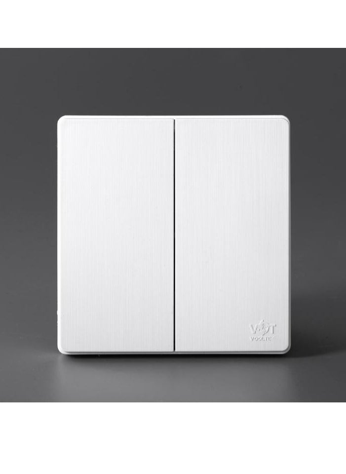 Vooltex Vooltex Piano Style 2 Gang Light Switch White 
