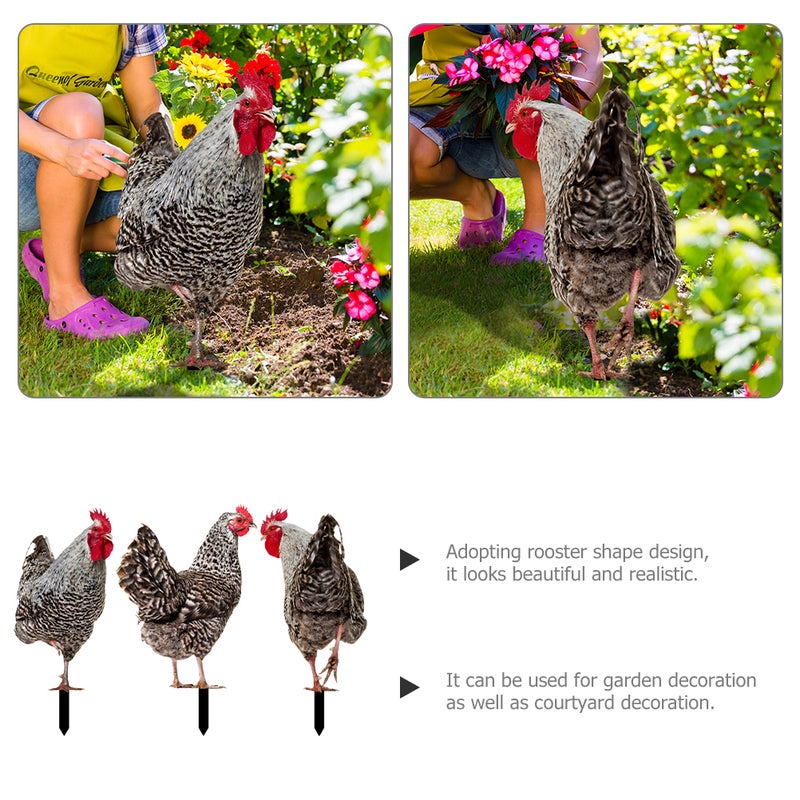 Adorable Chicken Shaped Stakes for Garden Decoration, Durable Acrylic Material - Image 5