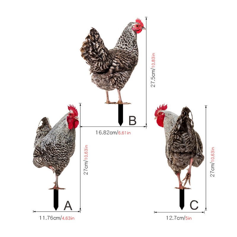Adorable Chicken Shaped Stakes for Garden Decoration, Durable Acrylic Material - Image 2