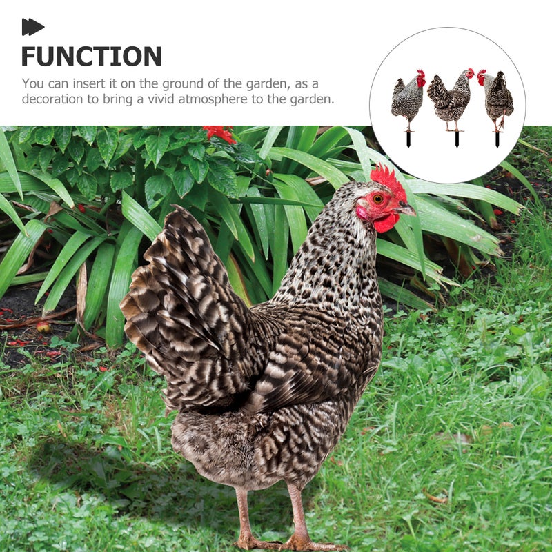 Adorable Chicken Shaped Stakes for Garden Decoration, Durable Acrylic Material - Image 3