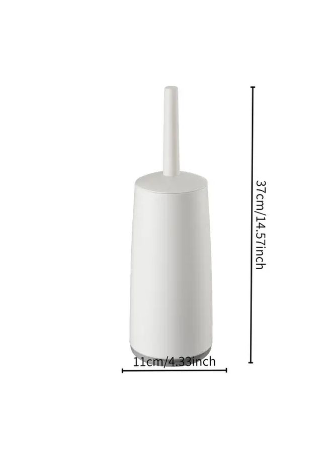 White Modern Toilet Brush Set With Hygienic One Touch Design Space Saving Holder - Image 3