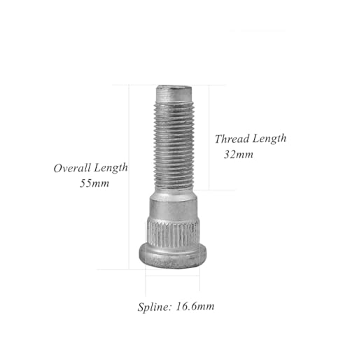 Mysttoo 5PCS 1/2-20 Wheel Studs 16.6mm Knurl Lug Bolt Stud Compatible with 2002-2010 Jeep Grand Cherokee Commander & 2007-2018 Jeep Wrangler JK Rear 68003287AA 610-448 - Image 4