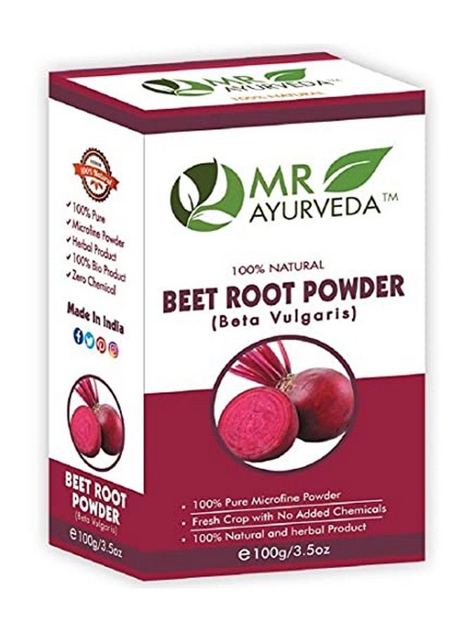 MR Ayurveda مسحوق الشمندر العضوي 100% | مسحوق الشمندر للبشرة | مسحوق الشمندر للشعر | مسحوق الشمندر للوجه | بدون مواد كيميائية مضافة 100 جرام - Image 1
