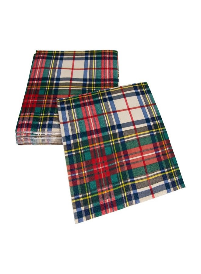 Caspari Dress Stewart Tartan Paper Luncheon Napkins - Two Packs of 20 - Image 3