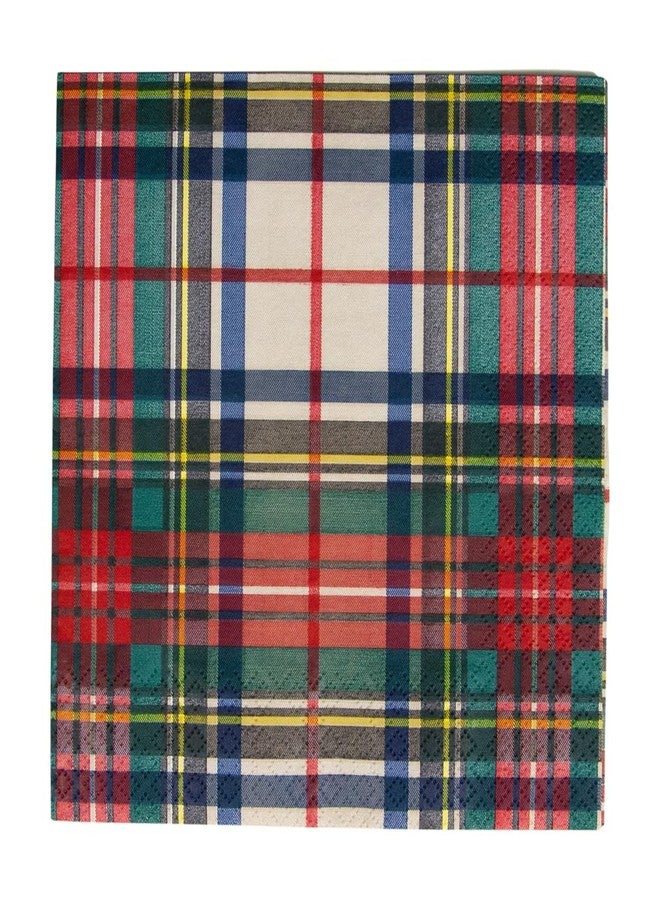 Caspari Dress Stewart Tartan Paper Luncheon Napkins - Two Packs of 20 - Image 1
