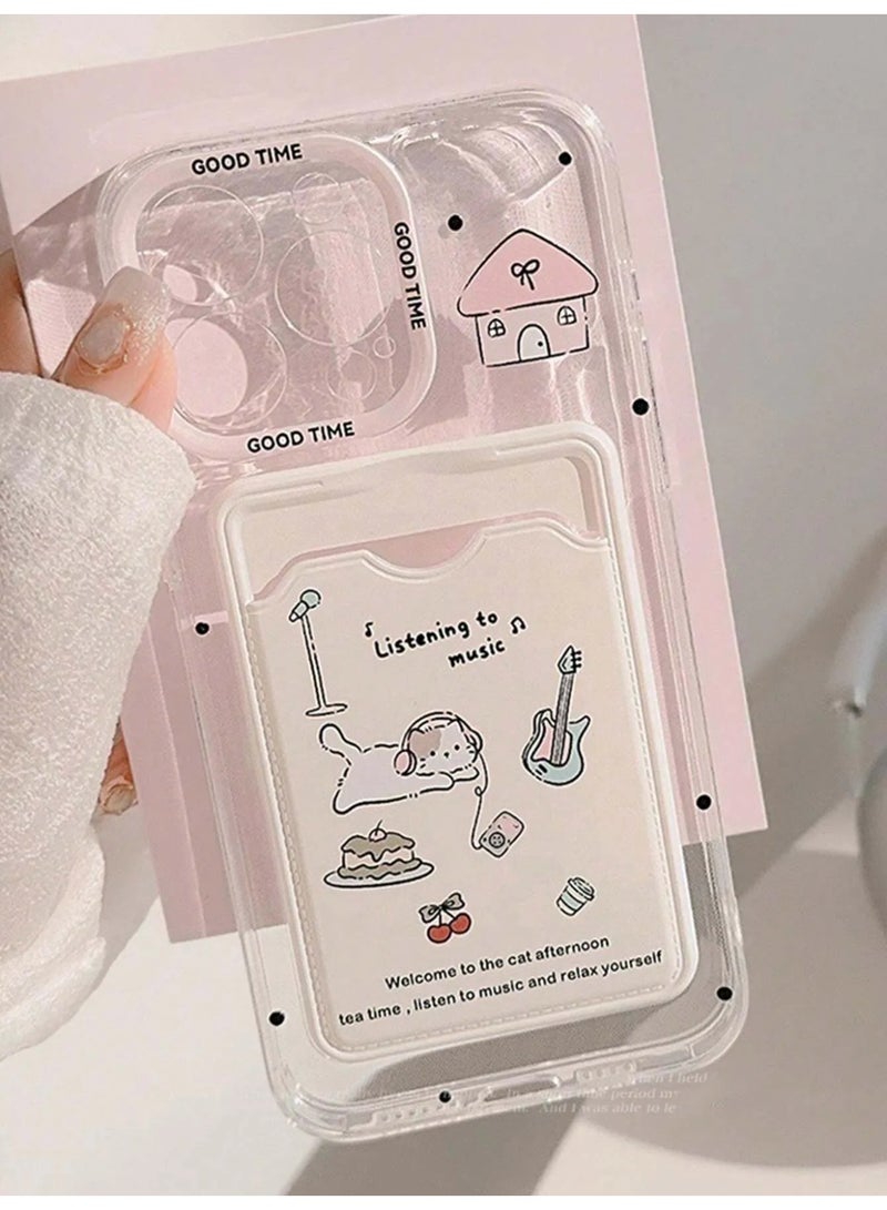 شي إن جراب هاتف ناعم من TPU قطعة واحدة مصمم بشكل حيوان كرتوني زهري، متوافق مع هاتف آيفون ١٣ بروماكس - Image 1