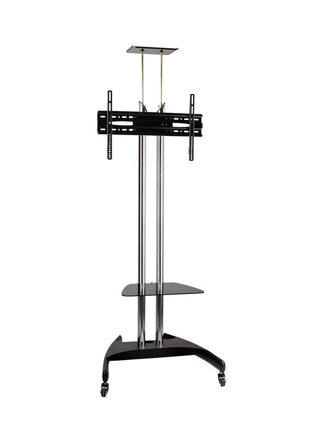 TV Floor Stand With DVD Rack And Camera Holder Silver/Black
