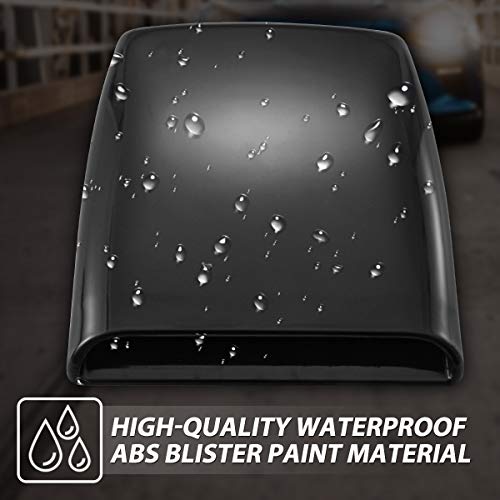 KATUR Universal Car Decorative Air Flow Intake Hood Scoop Vent Turbo Bonnet Cover Black - Image 3