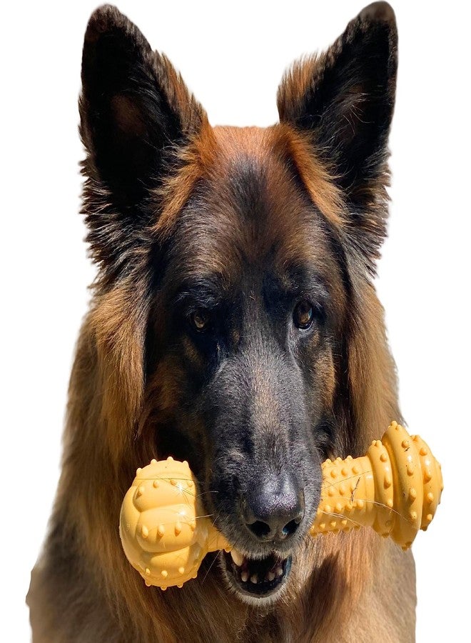 Nylabone Barbell Bone Power Chew Toy for Dogs, Dog Toys for Aggressive Chewers, Peanut Butter Flavor, XX-Large - 50++ lbs, 1 Count - Image 1