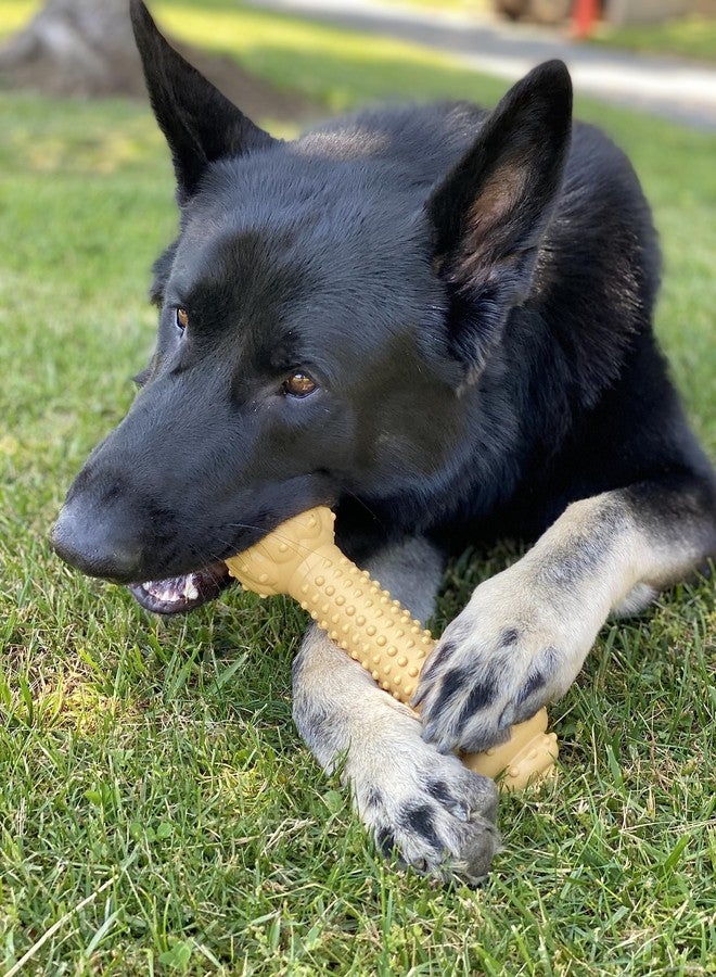 Nylabone Barbell Bone Power Chew Toy for Dogs, Dog Toys for Aggressive Chewers, Peanut Butter Flavor, XX-Large - 50++ lbs, 1 Count - Image 4