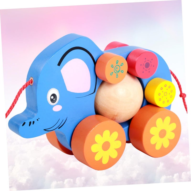 Creative Cartoon Elephant Pull String Walker Toy For Boys Developing Practical Skills Safe Material - Image 5