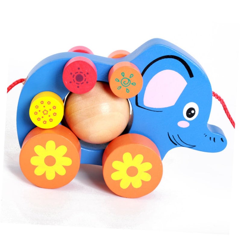 Creative Cartoon Elephant Pull String Walker Toy For Boys Developing Practical Skills Safe Material - Image 4