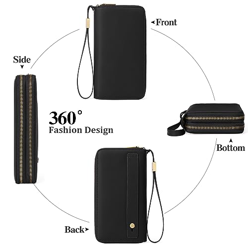 GAEKEAO Wallet for Women Clutch RFID Blocking Leather Wristlet Purse Large Capacity Credit Card Holder with Grip Hand Strap - Image 4