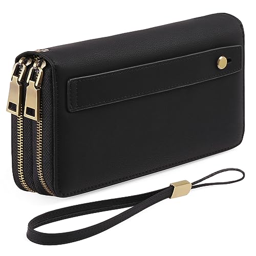GAEKEAO Wallet for Women Clutch RFID Blocking Leather Wristlet Purse Large Capacity Credit Card Holder with Grip Hand Strap - Image 1
