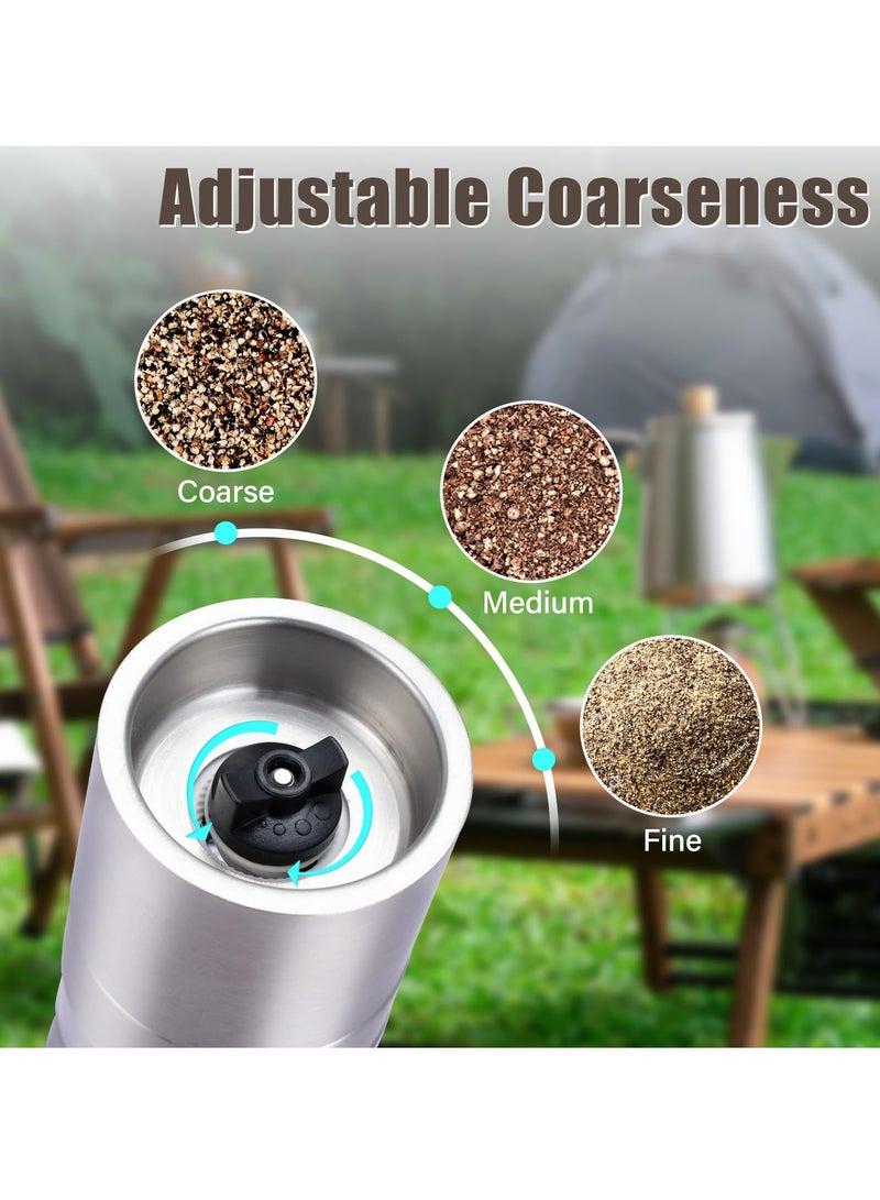 طاحونة الفلفل اليدوية من الفولاذ المقاوم للصدأ 5 في 1 مع تصميم قابل للفصل - إعدادات خشنة / متوسطة / دقيقة قابلة للتعديل - نواة سيراميكية متينة للملح والفلفل والتوابل - محمولة للمنزل والمطاعم والتخييم - Image 3