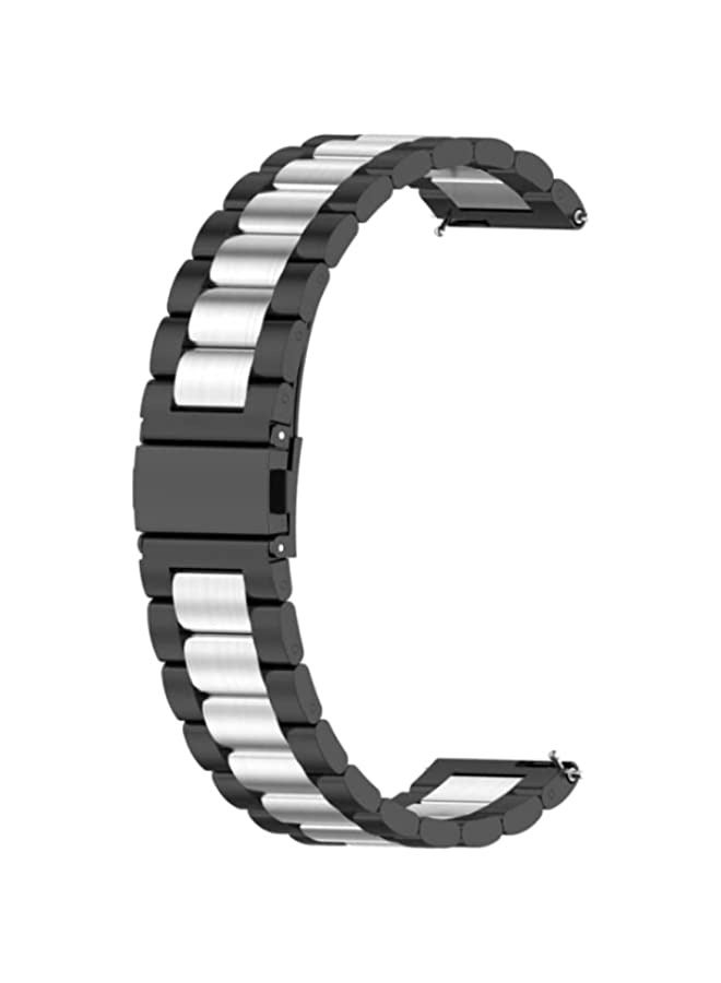 Band For Huawei GT 3 Pro 46mm Three-bead Metal Steel Watch Band Black Silver - Image 1