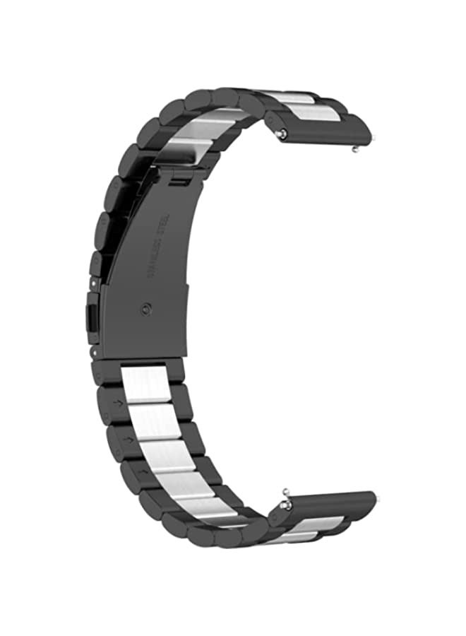 Band For Huawei GT 3 Pro 46mm Three-bead Metal Steel Watch Band Black Silver - Image 3