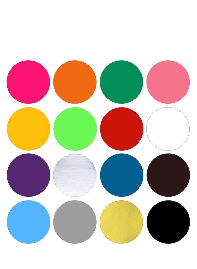 Colored Dot Stickers Small Color Labels Coding Circle Round Coding Dot Labels Stickers Coding Adhesive Colored Sticker Solid Color Round Sticker for Coloring Marking Organizing 16 Colors
