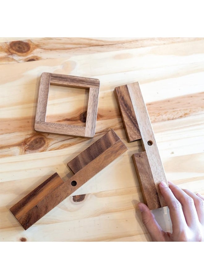 BSIRI The Wooden Brain Teasers for Adults Logic Games Gift Puzzle and Mind Teasers for Kids of The Cross Out Tricky Games Wood IQ Puzzles Challenging to Open Trick Lock - Image 4
