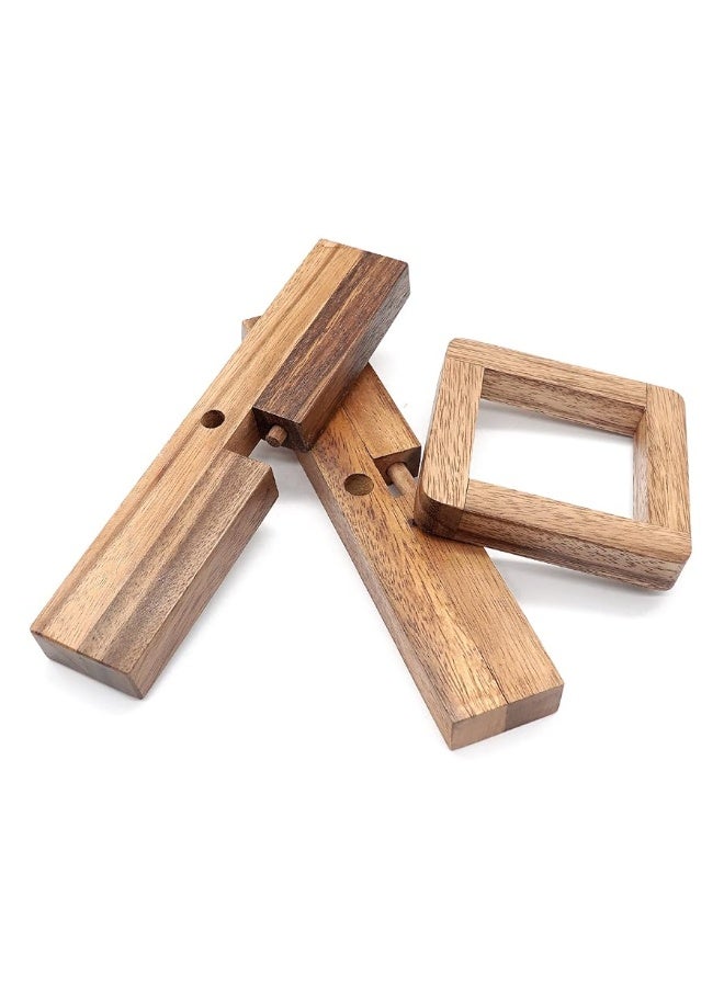 BSIRI The Wooden Brain Teasers for Adults Logic Games Gift Puzzle and Mind Teasers for Kids of The Cross Out Tricky Games Wood IQ Puzzles Challenging to Open Trick Lock - Image 2
