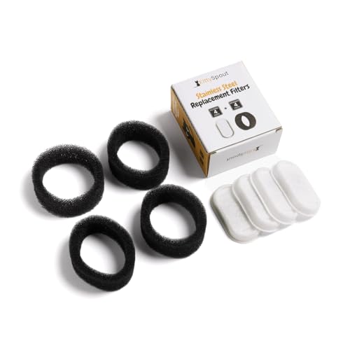 KittySpout Cat Water Fountain Filters for 108oz/3.2L… (2 Month Supply: 4 Filters & 4 Sponges) - Image 1