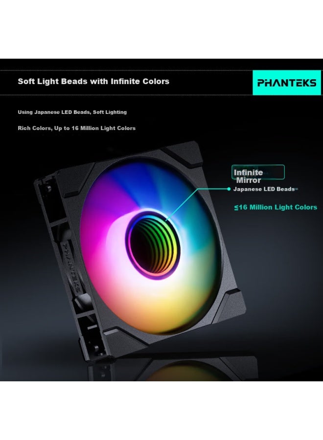 Phanteks M25 14cm Reverse Blade Black 2nd Gen Modular Argb Pc Case Water Cooling Radiator Fan - Image 3