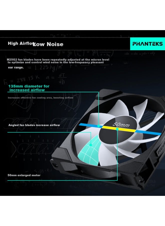 Phanteks M25 14cm Reverse Blade Black 2nd Gen Modular Argb Pc Case Water Cooling Radiator Fan - Image 2