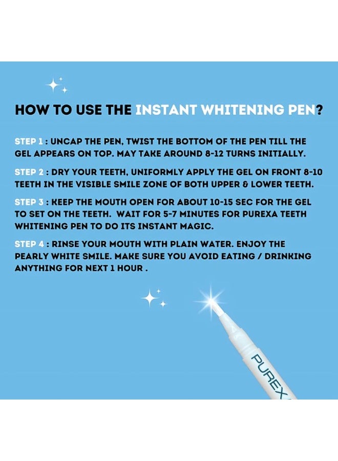 PUREXA Advanced Whitening Oral Care Combo | 2 PAP+ Teeth Whitening Pens + 1 Purple Serum Toothpaste 30 ml | V34 Colour Corrector Enamel-Safe Whitening Kit for Teeth - Image 3