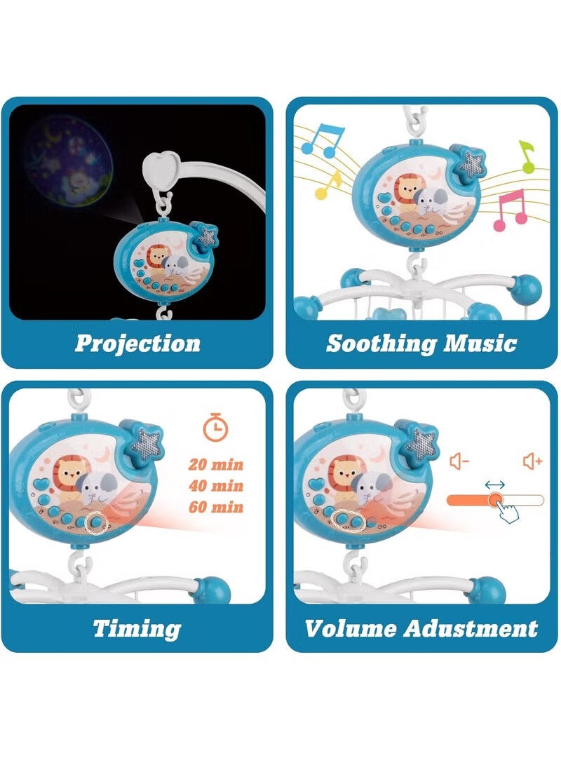 AGREON Baby Soothing Toys, Cradle Hanging Rattles Toys, 360 Rotating Rattles, With Light Music Projector, Suitable For Boys And Girls - Image 3