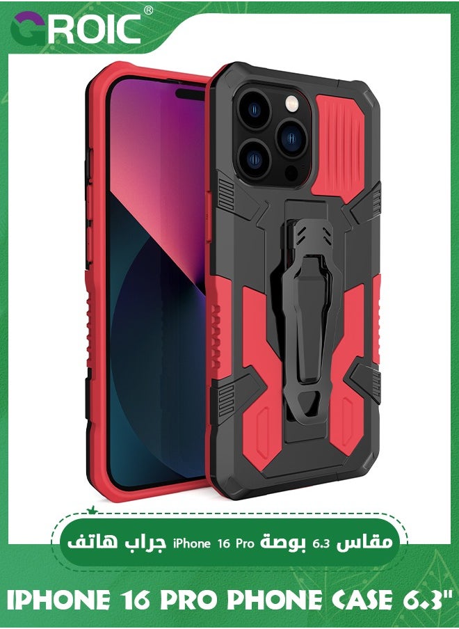 GROIC iPhone 16 Pro Phone Case,iPhone 16 Pro Case with Ring Holder Stand,Support Magnet Car Mount,Shockproof Phone Cover iPhone 16 Pro,iPhone 16 Pro Phone Shell 6.3''  - Image 1