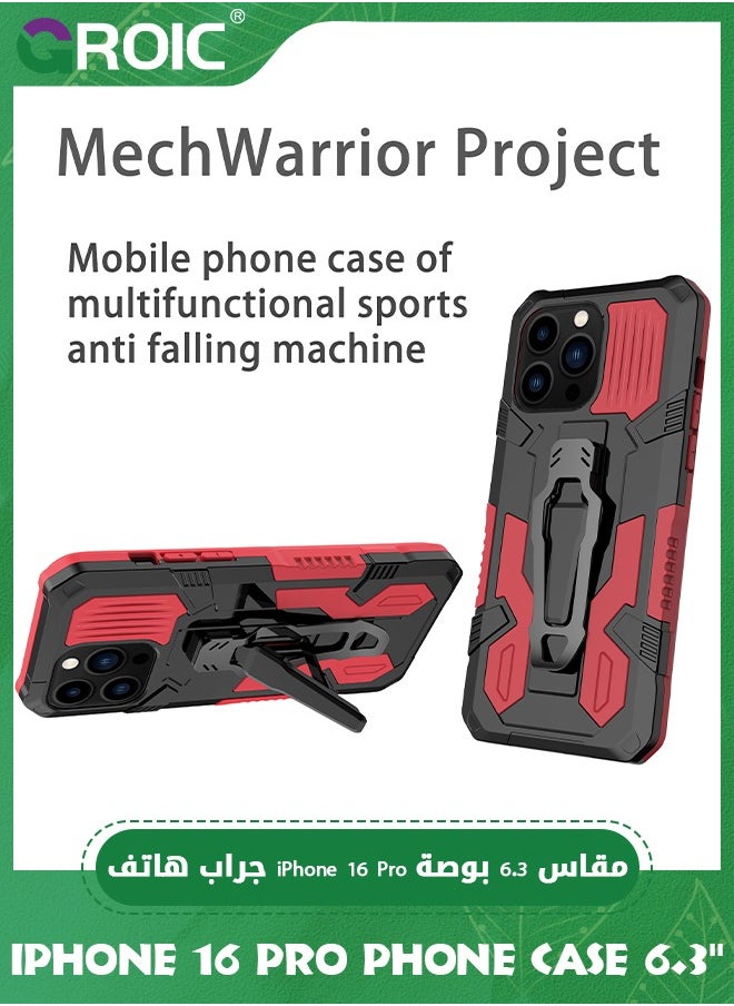 GROIC iPhone 16 Pro Phone Case,iPhone 16 Pro Case with Ring Holder Stand,Support Magnet Car Mount,Shockproof Phone Cover iPhone 16 Pro,iPhone 16 Pro Phone Shell 6.3''  - Image 4