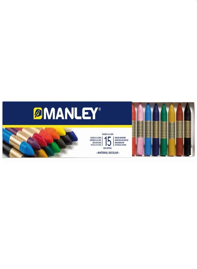 Manley 136124 - Box of 15 crayons, assorted colors - Image 2