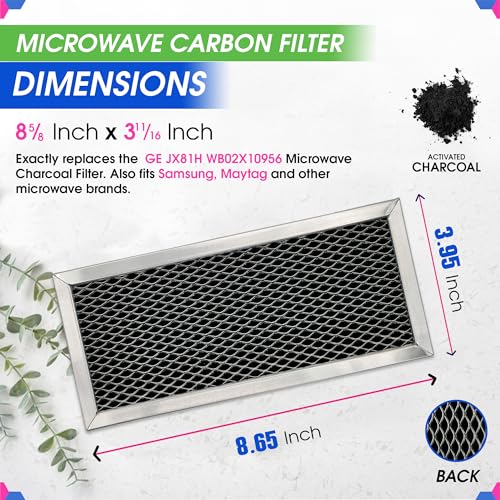 Bagean Microwave Filter Replacement 8.67" x 3.95" for JX81H WB02X10956 GE Microwave Charcoal Filter - Fits Samsung Carbon Filter - Freshens and Filters Kitchen Air in Over-the-Range Oven Stove Fan (2-Pack) - Image 3