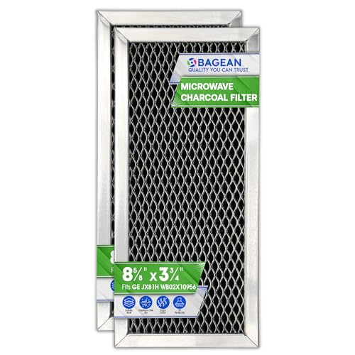 Bagean Microwave Filter Replacement 8.67" x 3.95" for JX81H WB02X10956 GE Microwave Charcoal Filter - Fits Samsung Carbon Filter - Freshens and Filters Kitchen Air in Over-the-Range Oven Stove Fan (2-Pack) - Image 1