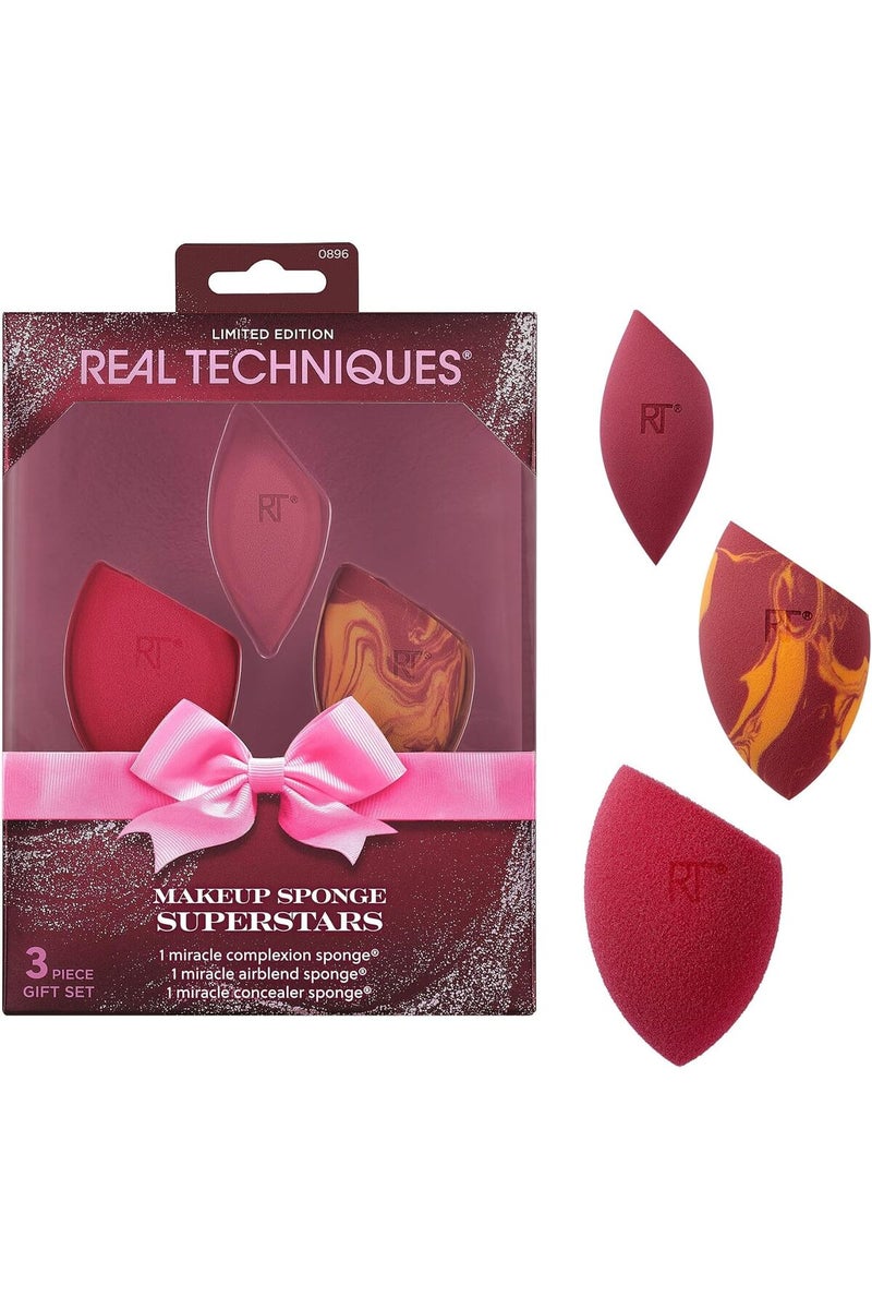 REAL TECHNIQUES Makeup Sponge Superstars 3 Piece Set - Image 1