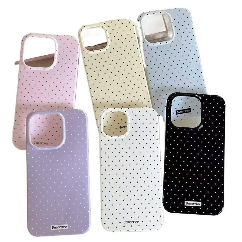 MS Silicone Protective Case for iPhone 13 with Shockproof and Drop Protection plus Shockproof plus Polka Dot plus Scratch Resistant in Black - Image 2
