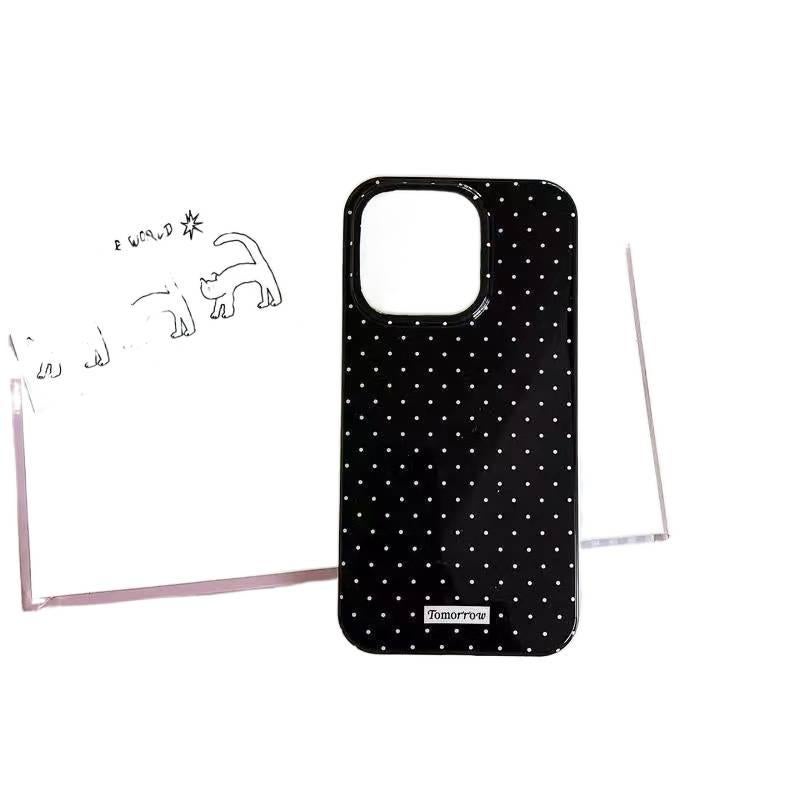 MS Silicone Protective Case for iPhone 13 with Shockproof and Drop Protection plus Shockproof plus Polka Dot plus Scratch Resistant in Black - Image 1