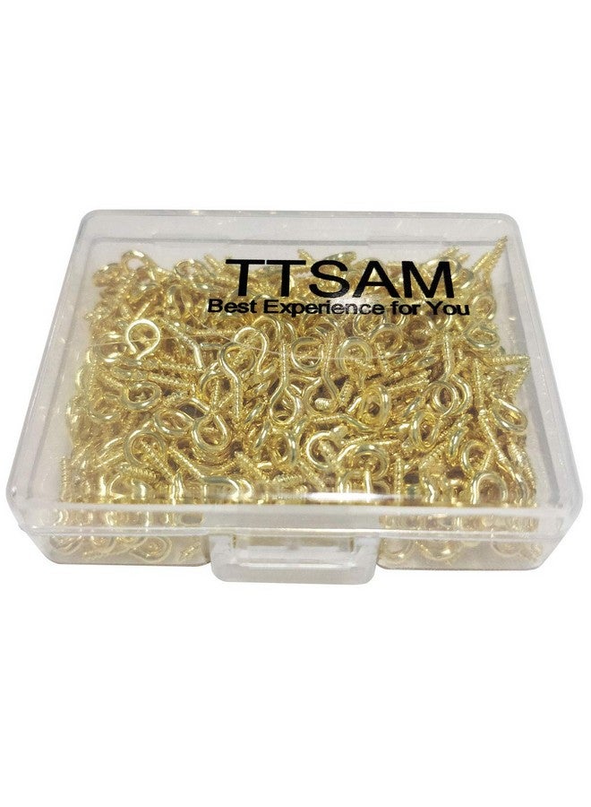 TTSAM 300Pcs Small Screw Eye Pins 10 X 5Mm Eye Pins Hooks Mini Screw Eye Pin Peg For Arts & Crafts Projects Self Tapping Screws Hooks Ring For Cork Top Bottles & Charm Bead & Diy Jewelry Making (Gold) - Image 4