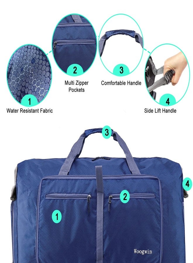 Woogwin Travel Duffel Bag Large Foldable Waterproof Overnight Bag for Beach Swim Bags Pool Sports Gym, 100L Darkblue, Big Size, Large Duffle Bags - Image 4