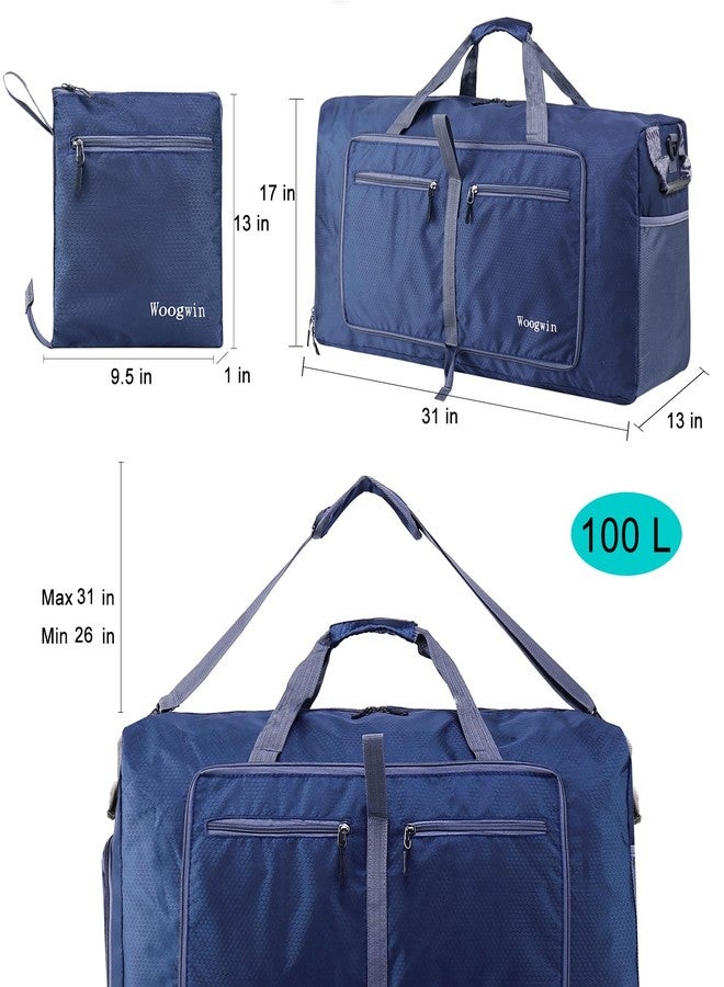 Woogwin Travel Duffel Bag Large Foldable Waterproof Overnight Bag for Beach Swim Bags Pool Sports Gym, 100L Darkblue, Big Size, Large Duffle Bags - Image 3