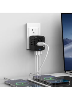 بيوينتي Universal International Travel Power Adapter with High-Speed USB Ports  - Image 5
