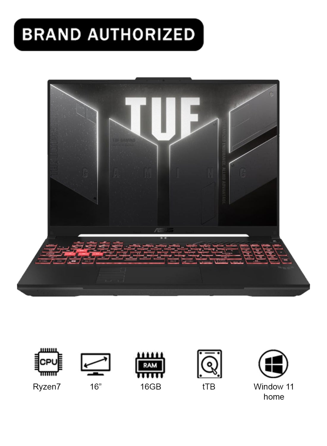 ASUS TUF Gaming A16 Laptop With 16-Inch Display, Ryzen 7 Processor/16GB RAM/1TB SSD/NVIDIA GeForce RTX 4050 Graphics Card/Windows 11 Home English Mecha Gray
