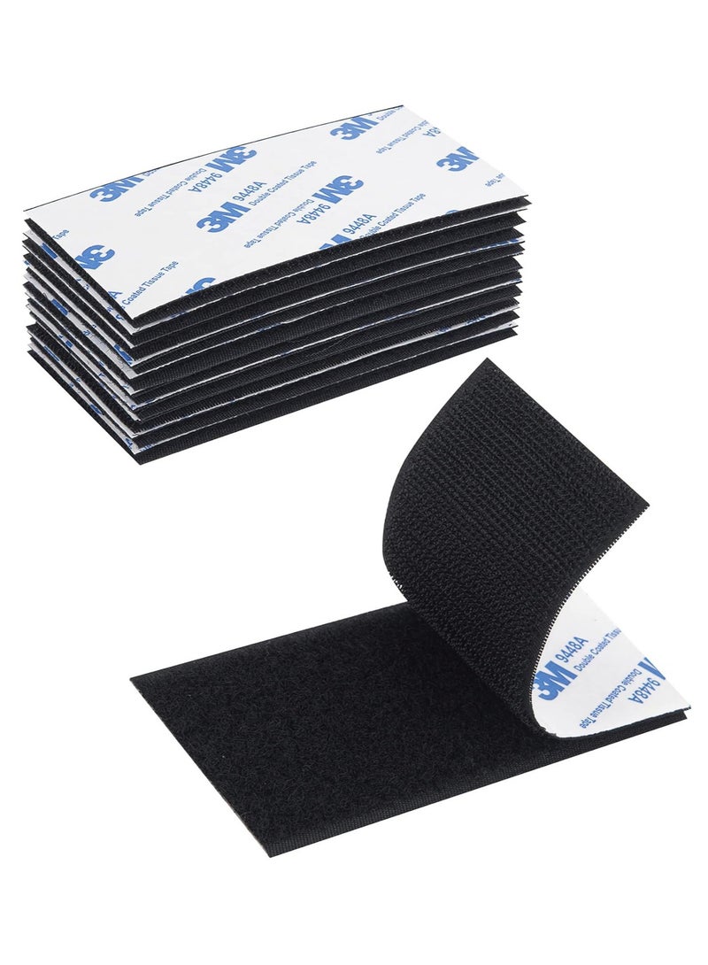 3M Hook and Loop Tape, 10 Pairs 2in x 4in , Slef Adhesive Interlocking Tape Strip, Mounting Tape Heavy Duty Adhesion, Hook Lopp Fastener Double Sided Tape,Sticky Back Fastener  - Image 1