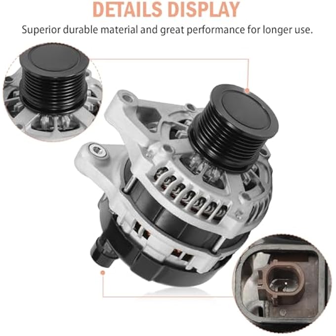 Fraylis 12V 135A Alternator Compatible with L4 1.5L Honda Civic 2018-2023, Honda CR-V 2017-2022, Honda Accord 2018-2022, 7-Groove Decoupler Pulley Clockwise, 311005PAA01, 311005PAA01RM - Image 4
