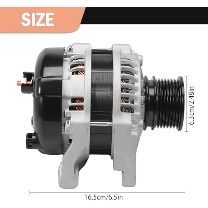 Fraylis 12V 135A Alternator Compatible with L4 1.5L Honda Civic 2018-2023, Honda CR-V 2017-2022, Honda Accord 2018-2022, 7-Groove Decoupler Pulley Clockwise, 311005PAA01, 311005PAA01RM - Image 2