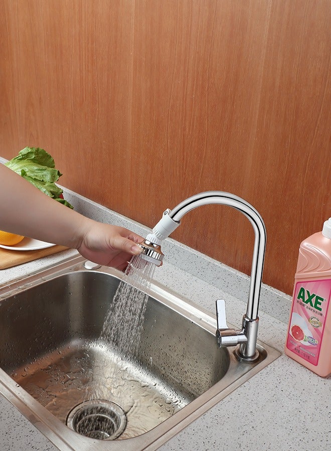 BMB tools Faucet Water Spray Nozzle - Two Sections Water Filter for Bathroom Sink-Removes Chlorine Fluoride Heavy Metals for Home Kitchen, White/Silver - Image 2