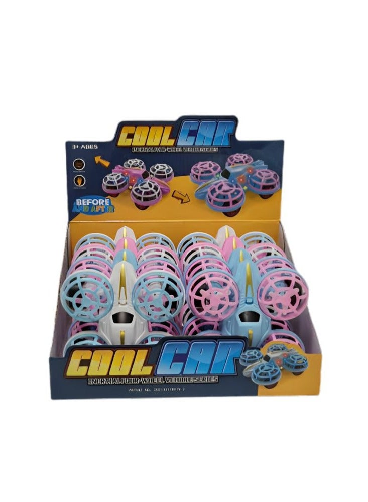 Set of 8 Drone Style Friction Push Cars with Spinning Power for Kids