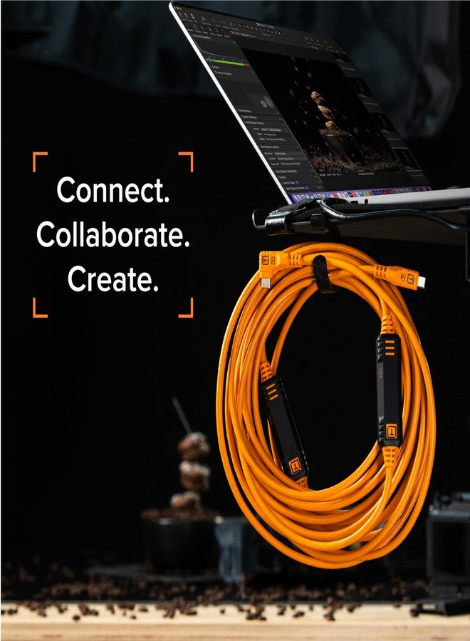 TETHER TOOLS تذر برو أوبتيما 10 جيجابت في الثانية الجيل 2 USB-C، 10' (3م)، مستقيم إلى يمين، برتقالي عالي الوضوح | غير متوافق مع طرازات فوجي GFX - Image 5