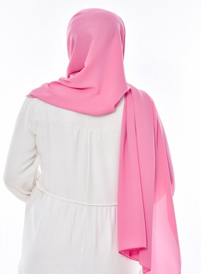Fatah Long Chiffon Crepe Scarf - Light Fuchsia  - Image 2